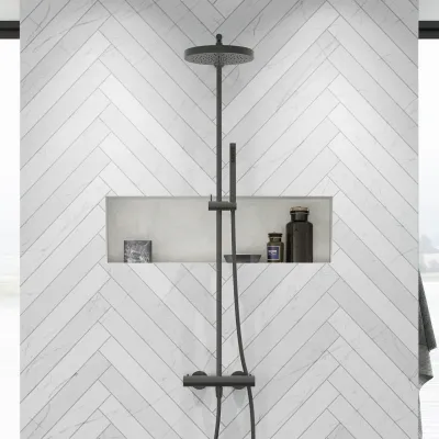 Semplice SRL10 - Termostatsæt, XL Rain DeLux Ø24 m/EasyClean, PVD Matt Gun metal