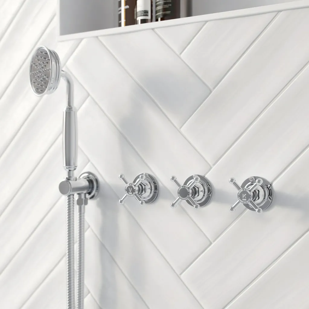 Hassel&Teudt HBR704 S02 - Brusesæt m/Ø21 cm. Rain DeLuxe m/EasyClean, Loft, Krom