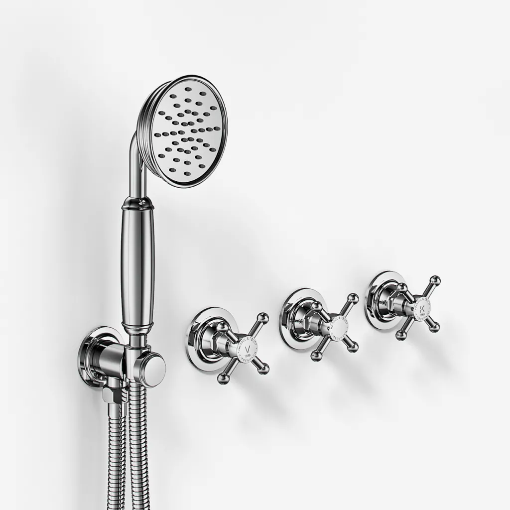 Hassel&Teudt HBR704 S04 - Brusesæt m/Ø31 cm. Rain DeLuxe m/EasyClean, Loft, Krom