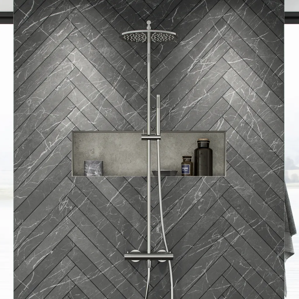 Semplice SRL10 S03 - Termostatsæt, Rain DeLuxe RHB30, Ø30 cm, Krom