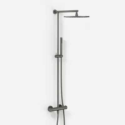Semplice SRL10 S03 - Termostatsæt, Rain DeLuxe RHB30, Ø30 cm., PVD Matt Gun Metal