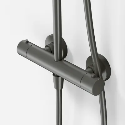 Semplice SRL10 S03 - Termostatsæt, Rain DeLuxe RHB30, Ø30 cm., PVD Matt Gun Metal