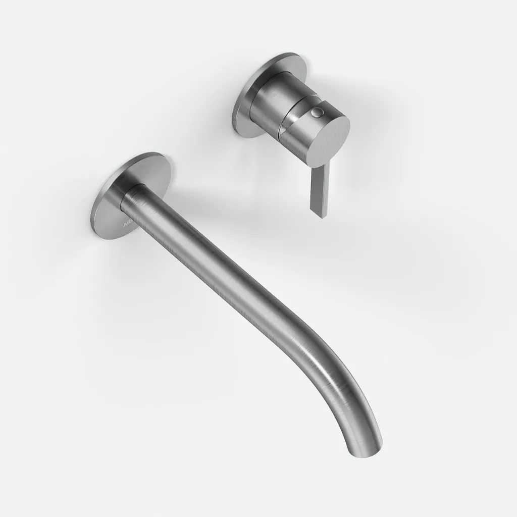 ArkiLife AVAO AA502 - Håndvaskarmatur m/22 cm tud, Børstet Rustfrit Stål