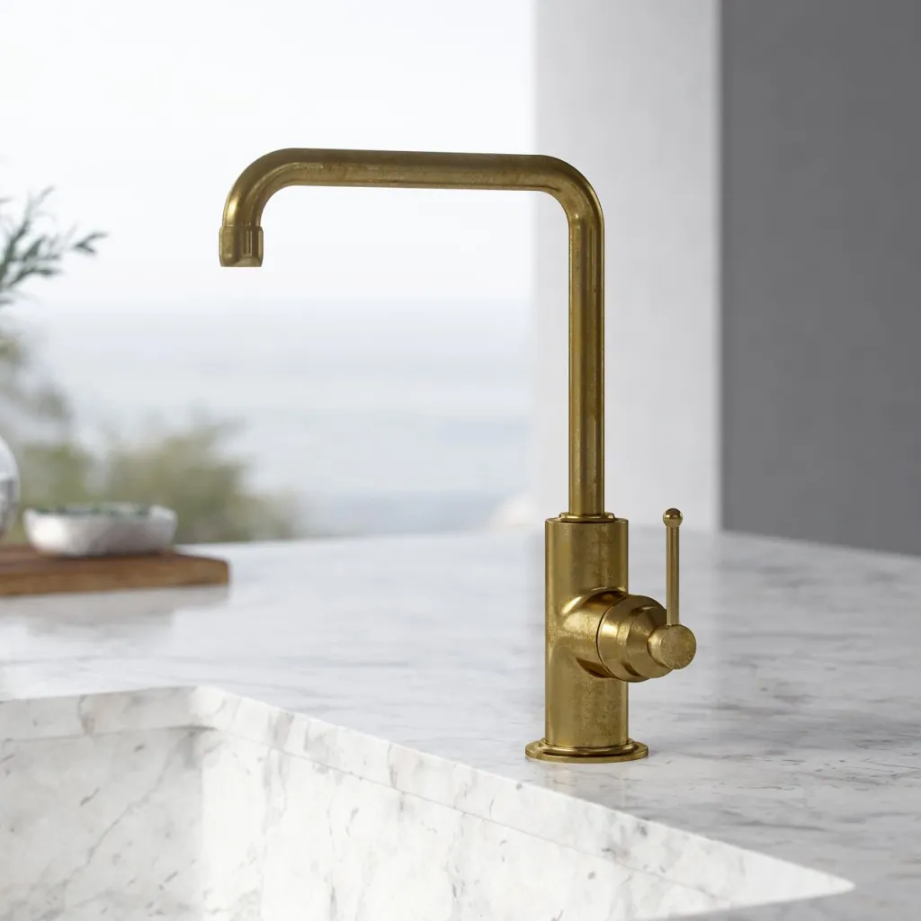 Hassel&Teudt HKV102 - Køkkenarmatur, Poleret Messing Natur