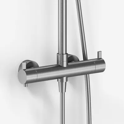 ArkiLife AVAO AABT900 S02 - Termostatsæt Ø30 Wellness Rain, Børstet Rustfrit Stål