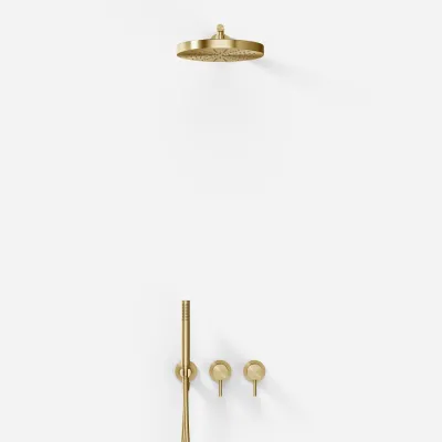 Semplice SBR801 S01 - Brusesæt, Ø24 cm, Væg, PVD Børstet Messing