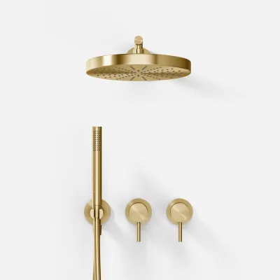 Semplice SBR801 S01 - Brusesæt, Ø24 cm, Væg, PVD Børstet Messing