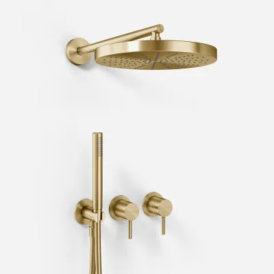 Semplice SBR801 S02 - Brusesæt, Ø28 cm, Væg, PVD Børstet Messing
