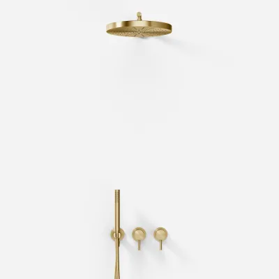 Semplice SBR801 S02 - Brusesæt, Ø28 cm, Væg, PVD Børstet Messing