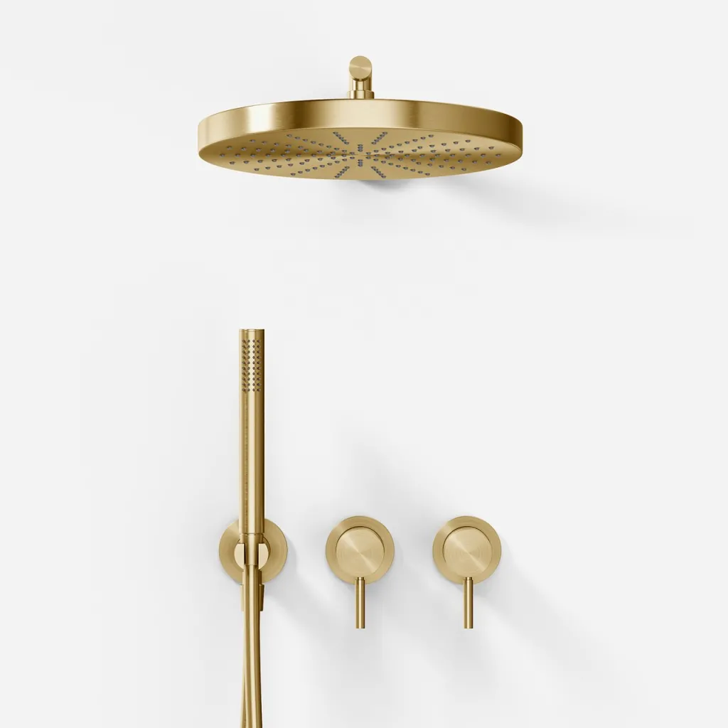 Semplice SBR801 S02 - Brusesæt, Ø28 cm, Væg, PVD Børstet Messing