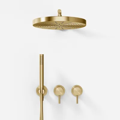 Semplice SBR801 S02 - Brusesæt, Ø28 cm, Væg, PVD Børstet Messing
