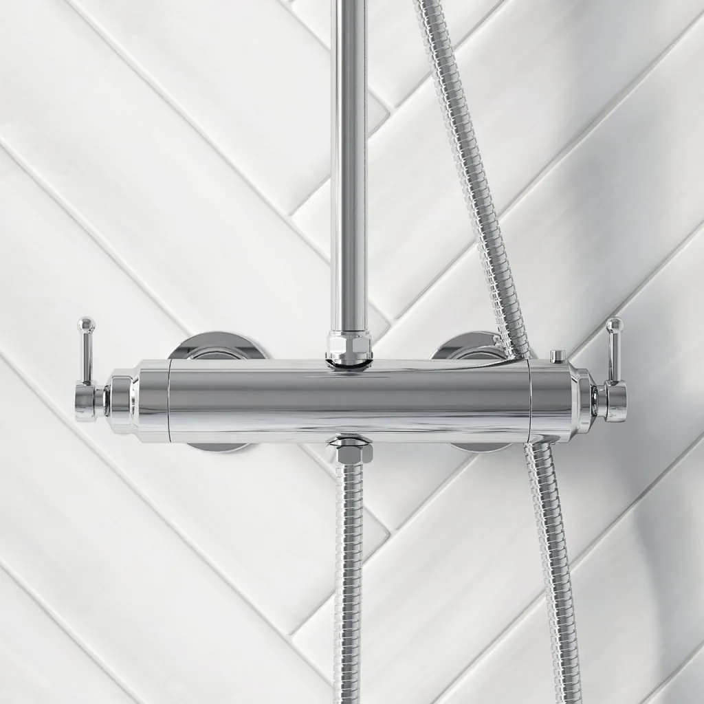 Hassel&Teudt HRL10 S01 - SmartTerm stang-brusesæt m/Ø21 cm. Rain DeLuxe m/EasyClean, Krom
