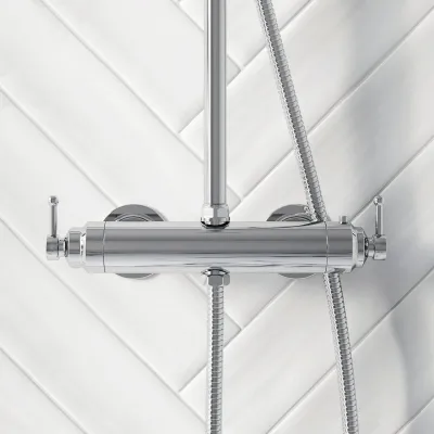 Hassel&Teudt HRL10 S01 - SmartTerm stang-brusesæt m/Ø21 cm. Rain DeLuxe m/EasyClean, Krom