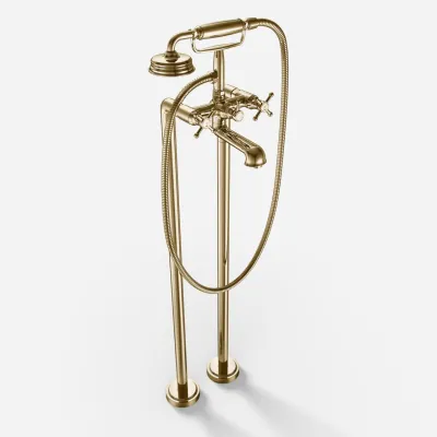 Hassel&Teudt HBK702 - Karbatteri fritstående, Poleret Messing Natur