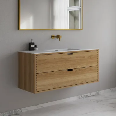 CPH Tapwork Soho 120 - MKII, Snedkermøbel i Natur Eg inkl. Mathvid SolidTec vask