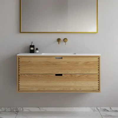 CPH Tapwork Soho 120 - MKII, Snedkermøbel i Natur Eg inkl. Mathvid SolidTec vask
