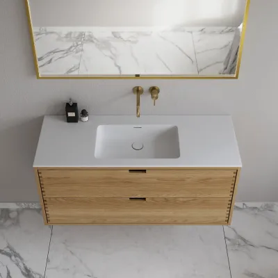 CPH Tapwork Soho 120 - MKII, Snedkermøbel i Natur Eg inkl. Mathvid SolidTec vask
