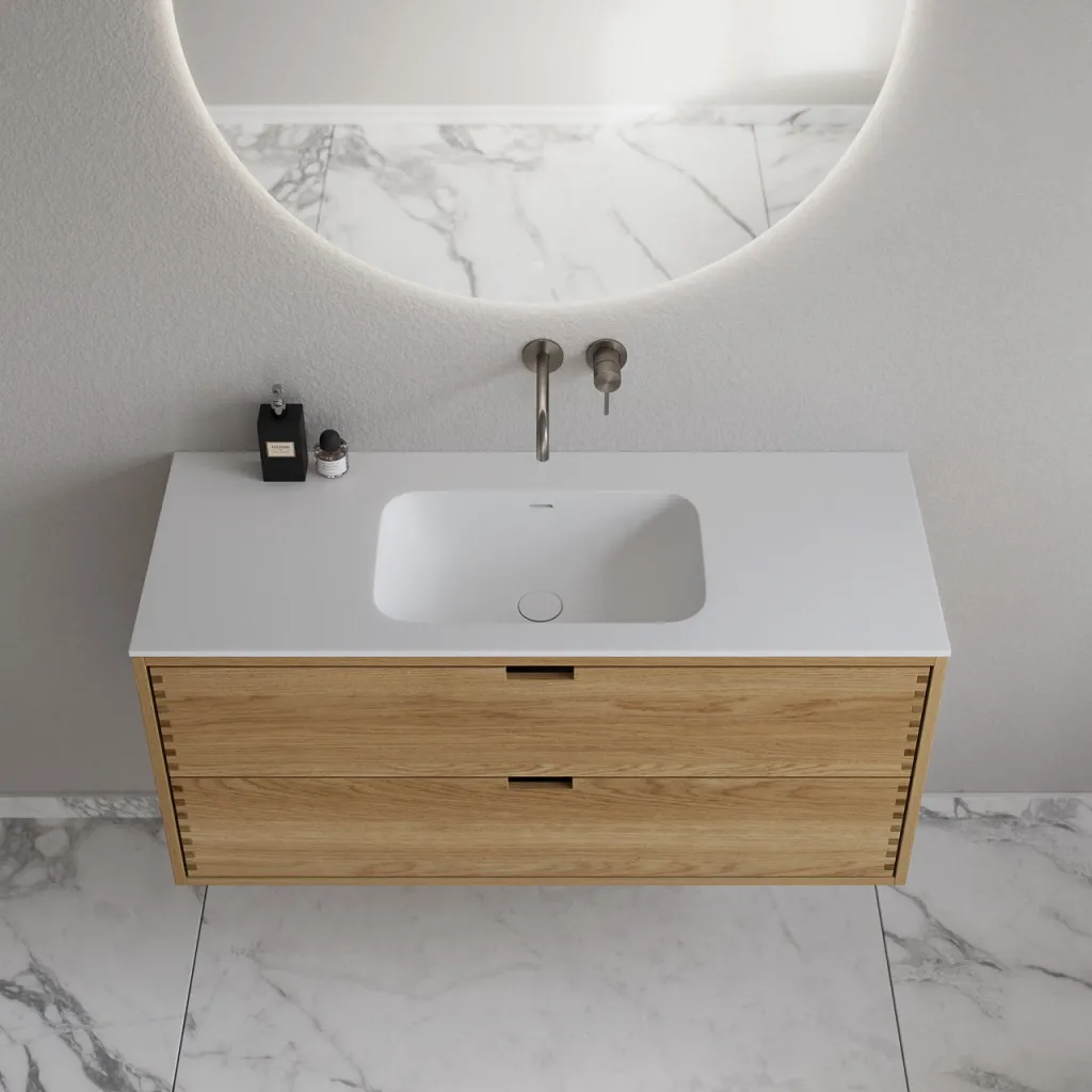 CPH Tapwork Soft 120 - MKII, Snedkermøbel i Natur Eg inkl. Mathvid SolidTec vask