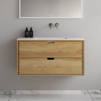 CPH Tapwork Soho 100 - MKII, Snedkermøbel i Natur Eg inkl. Mathvid SolidTec vask