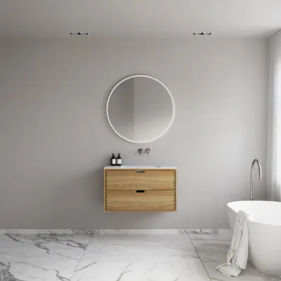 CPH Tapwork Soft 90 - MKII, Snedkermøbel i Natur Eg inkl. Mathvid SolidTec vask