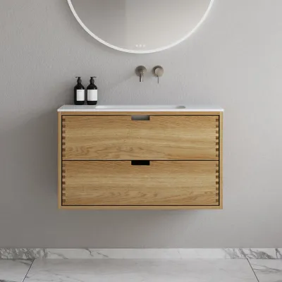 CPH Tapwork Soft 90 - MKII, Snedkermøbel i Natur Eg inkl. Mathvid SolidTec vask