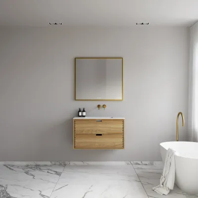 CPH Tapwork Soho 90 - MKII, Snedkermøbel i Natur Eg inkl. Mathvid SolidTec vask