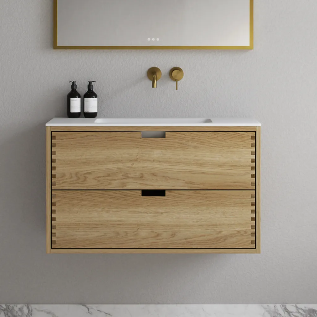 CPH Tapwork Soho 90 - MKII, Fingertappet Snedkermøbel i Natur Eg inkl. Mathvid SolidTec® Vask