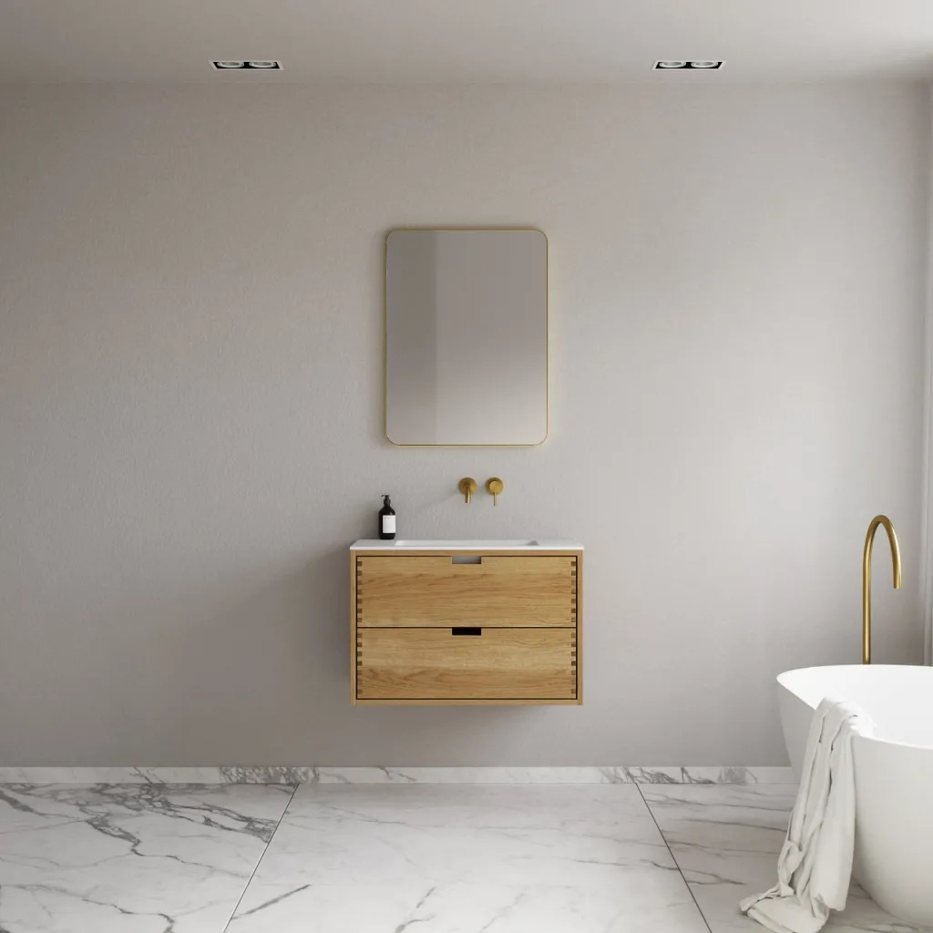 CPH Tapwork Soho 80 - MKII, Snedkermøbel i Natur Eg inkl. Mathvid SolidTec vask