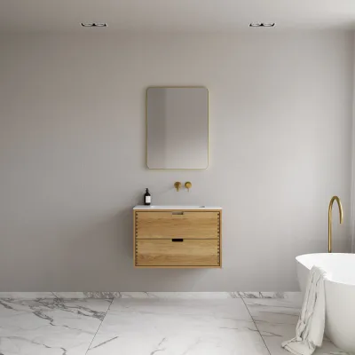 CPH Tapwork Soho 80 - MKII, Snedkermøbel i Natur Eg inkl. Mathvid SolidTec vask