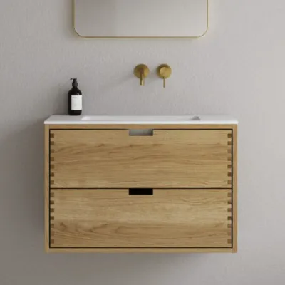 CPH Tapwork Soho 80 - MKII, Fingertappet Snedkermøbel i Natur Eg inkl. Mathvid SolidTec® Vask