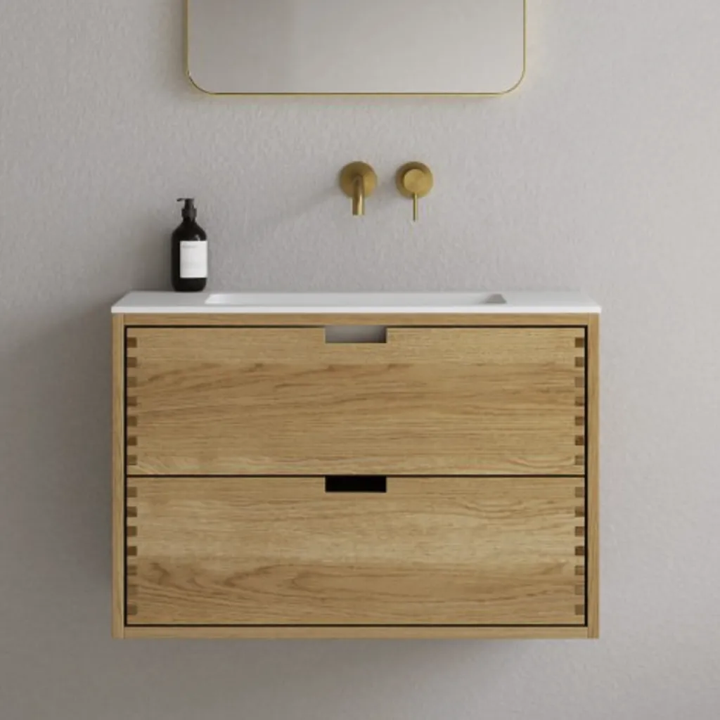 CPH Tapwork Soho 80 - MKII, Snedkermøbel i Natur Eg inkl. Mathvid SolidTec vask