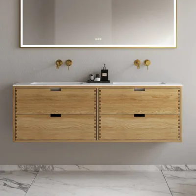 CPH Tapwork Soho 160D - MKII, Snedkermøbel i Natur Eg inkl. Mathvid SolidTec vask