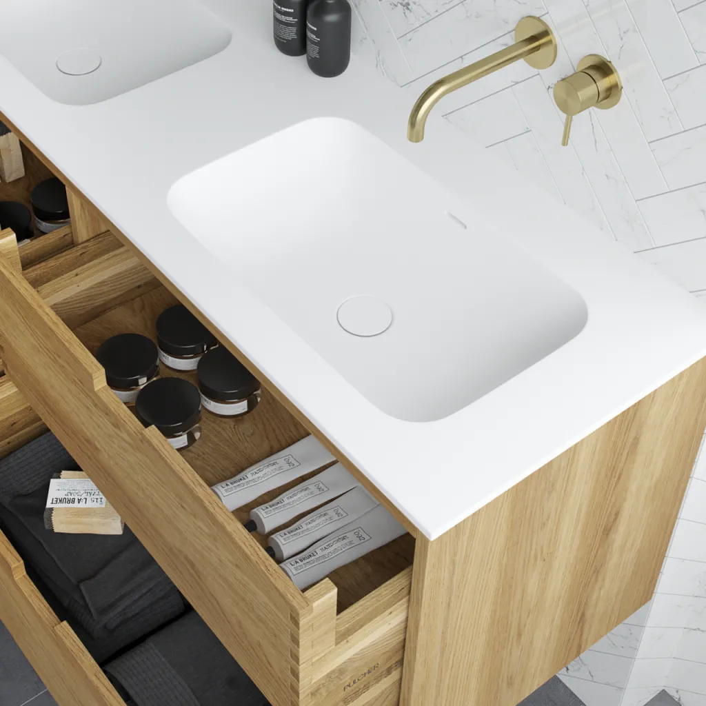 CPH Tapwork Soft 160D - MKII, Fingertappet Snedkermøbel i Natur Eg inkl. Mathvid SolidTec® Vask