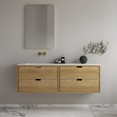 CPH Tapwork Soho 160L - MKII, Fingertappet Snedkermøbel i Natur Eg inkl. Mathvid SolidTec® Vask