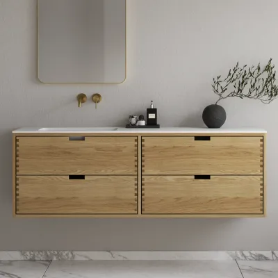 CPH Tapwork Soho 160L - MKII, Fingertappet Snedkermøbel i Natur Eg inkl. Mathvid SolidTec® Vask