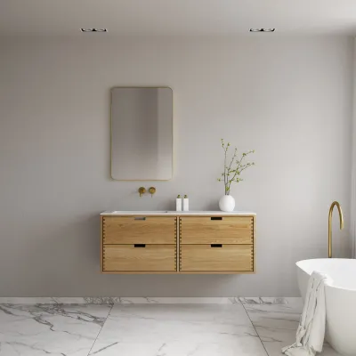 CPH Tapwork Soft 140L - MKII, Snedkermøbel i Natur Eg inkl. Mathvid SolidTec vask