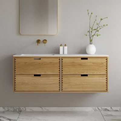 CPH Tapwork Soft 140L - MKII, Snedkermøbel i Natur Eg inkl. Mathvid SolidTec vask
