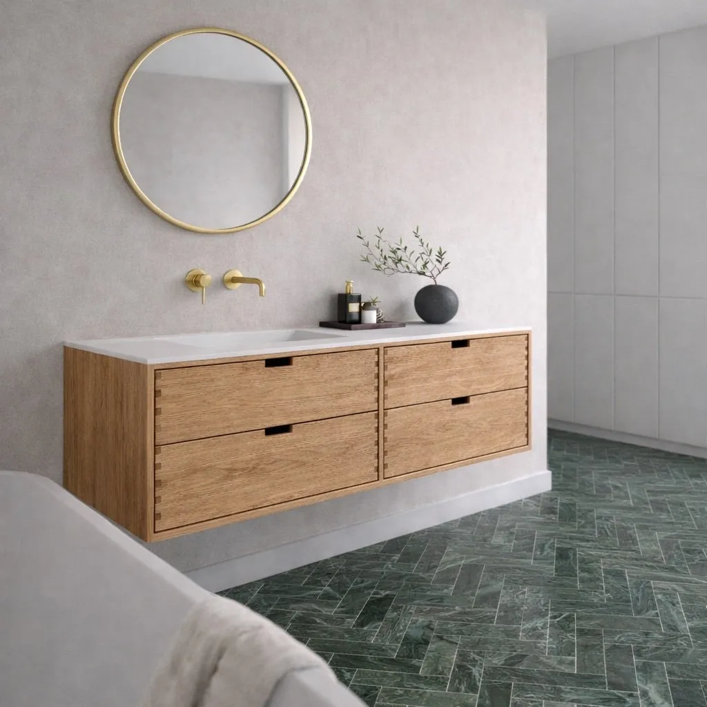 CPH Tapwork Soft 140L - MKII, Snedkermøbel i Natur Eg inkl. Mathvid SolidTec vask