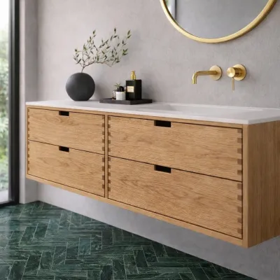 CPH Tapwork Soft 140R - MKII, Snedkermøbel i Natur Eg inkl. Mathvid SolidTec vask