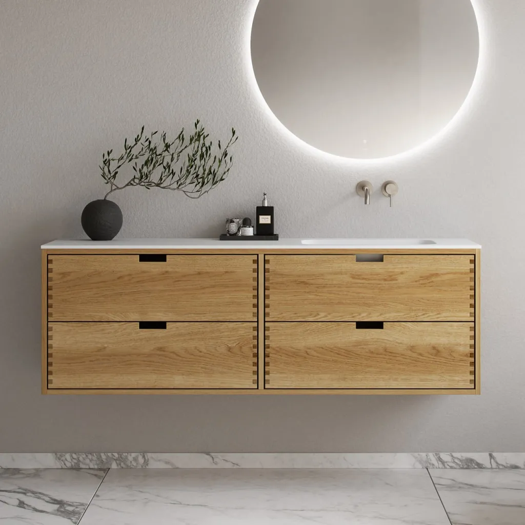 CPH Tapwork Soft 160R - MKII, Snedkermøbel i Natur Eg inkl. Mathvid SolidTec vask