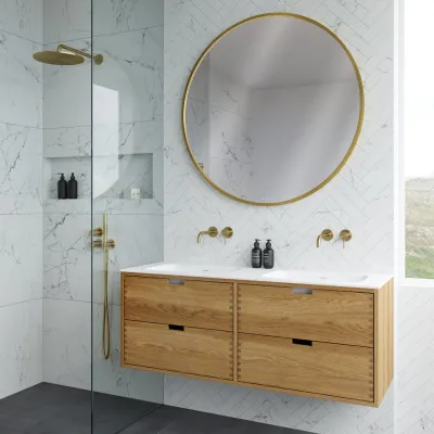 CPH Tapwork Soft 140D - MKII, Fingertappet Snedkermøbel i Natur Eg inkl. Mathvid SolidTec® Vask