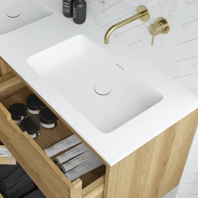 CPH Tapwork Soho 140D - MKII, Fingertappet Snedkermøbel i Natur Eg inkl. Mathvid SolidTec® Vask
