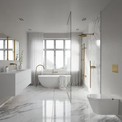 Pulcher® Style PS14 - Elektrisk Håndklædetørrer m/timer, PVD Børstet Messing