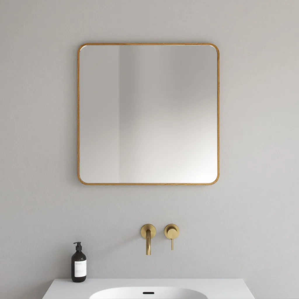 Noorwork NM6060 - 60x60 cm, Snedker Trærammespejl i olieret Egetræ