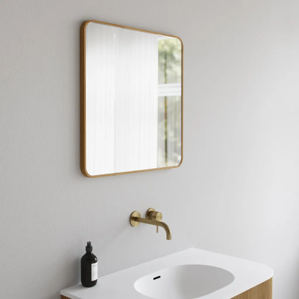 Noorwork NM6060 - 60x60 cm, Snedker Trærammespejl i olieret Egetræ