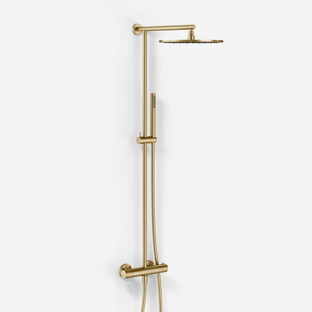 Semplice SRL10 S03 - Termostatsæt, Rain DeLuxe RHB30, Ø30 cm., PVD Børstet Messing