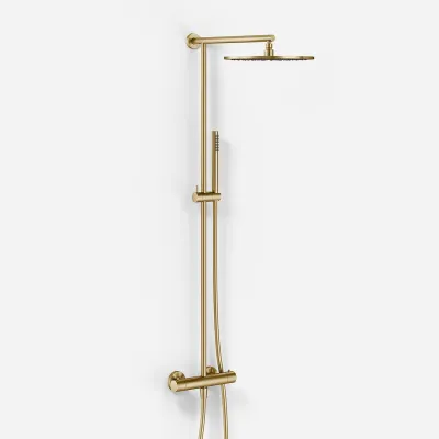 Semplice SRL10 S03 - Termostatsæt, Rain DeLuxe RHB30, Ø30 cm., PVD Børstet Messing