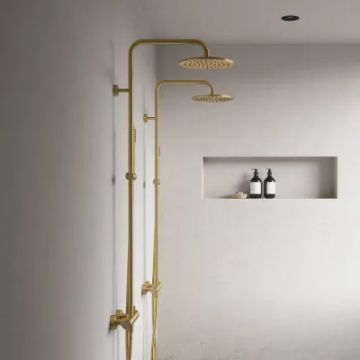 Semplice Rain DeLuxe SRL02 - SmartTerm Ø25 EasyClean, PVD Børstet Messing