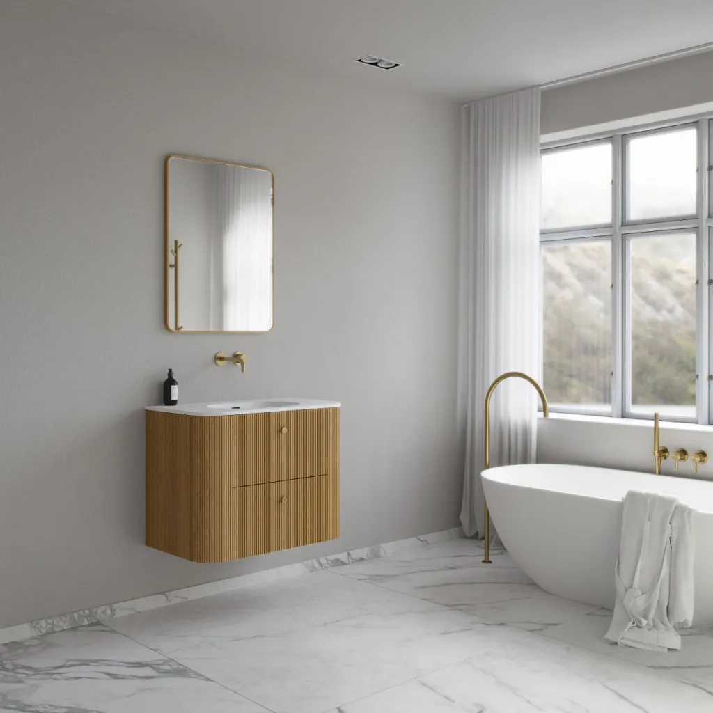 Noorwork 80 - Snedkermøbel i Natur Eg inkl. Mathvid Corian® Vaskebordplade