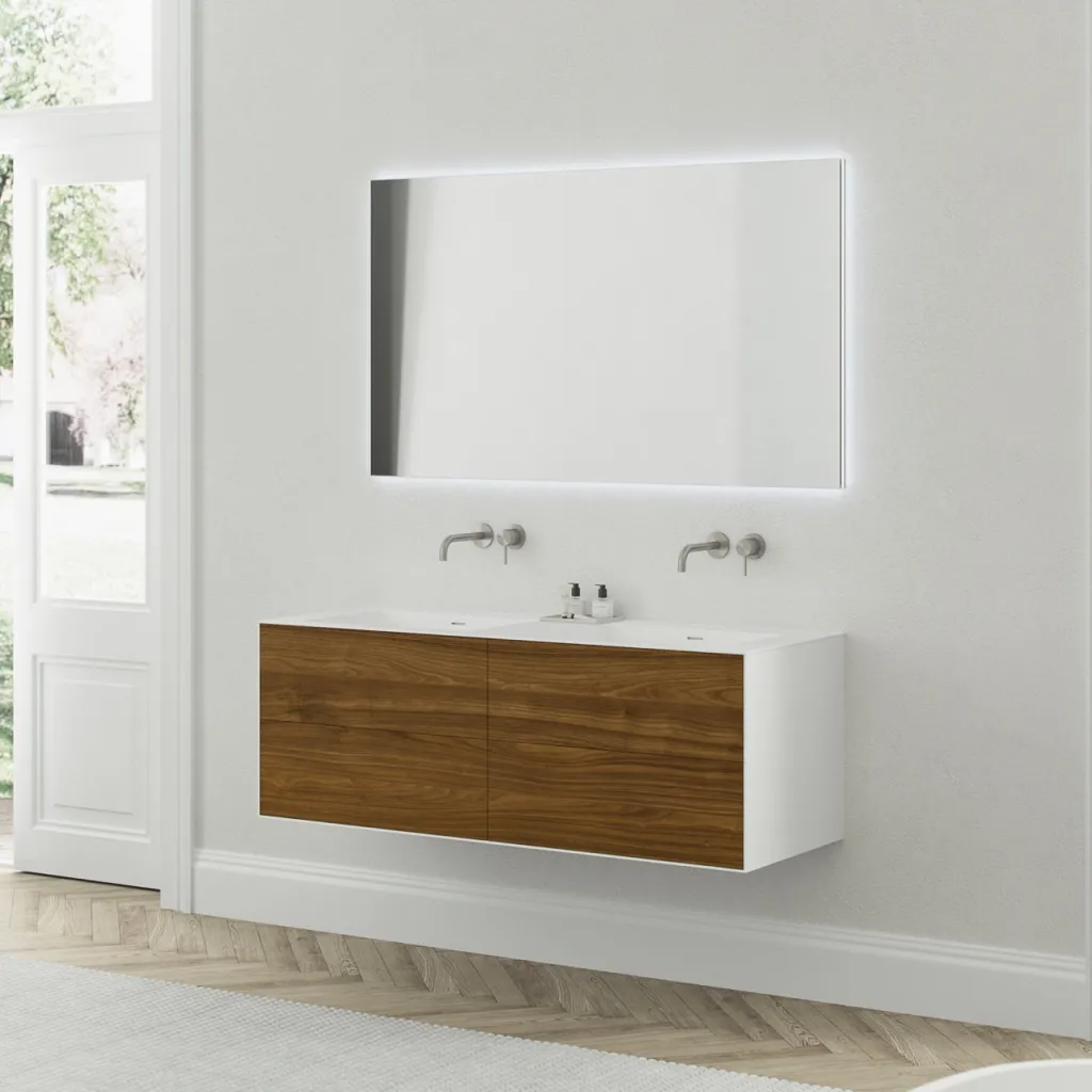 Copenhagen Chic 140D - MKII, Glacier White Corian® m/American Walnut
